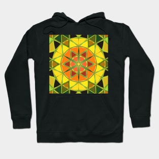 Cartoon Mandala Yellow Orange and Green Hoodie